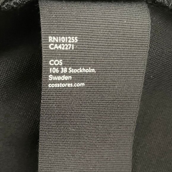 COS Minimalist Contemporary LS VNeck Lyocell Nylon Blend A Line Dress Black XS - Picture 11 of 13